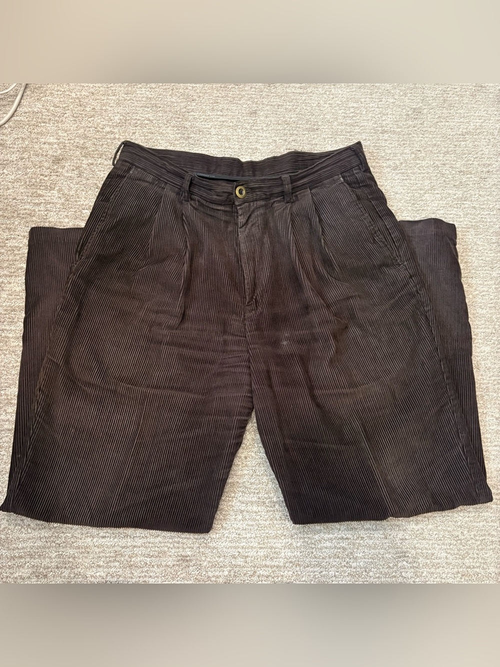 Vintage Claiborne Men’s 100% Cotton Brown Corduroy Pants - Size 36 x 31